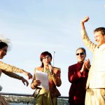 very happy wedding ceremony on Sydney Harbour